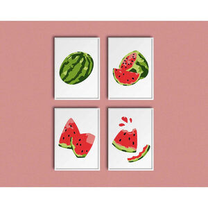 Summer Watermelon Paint By Number Kit 4-Pack